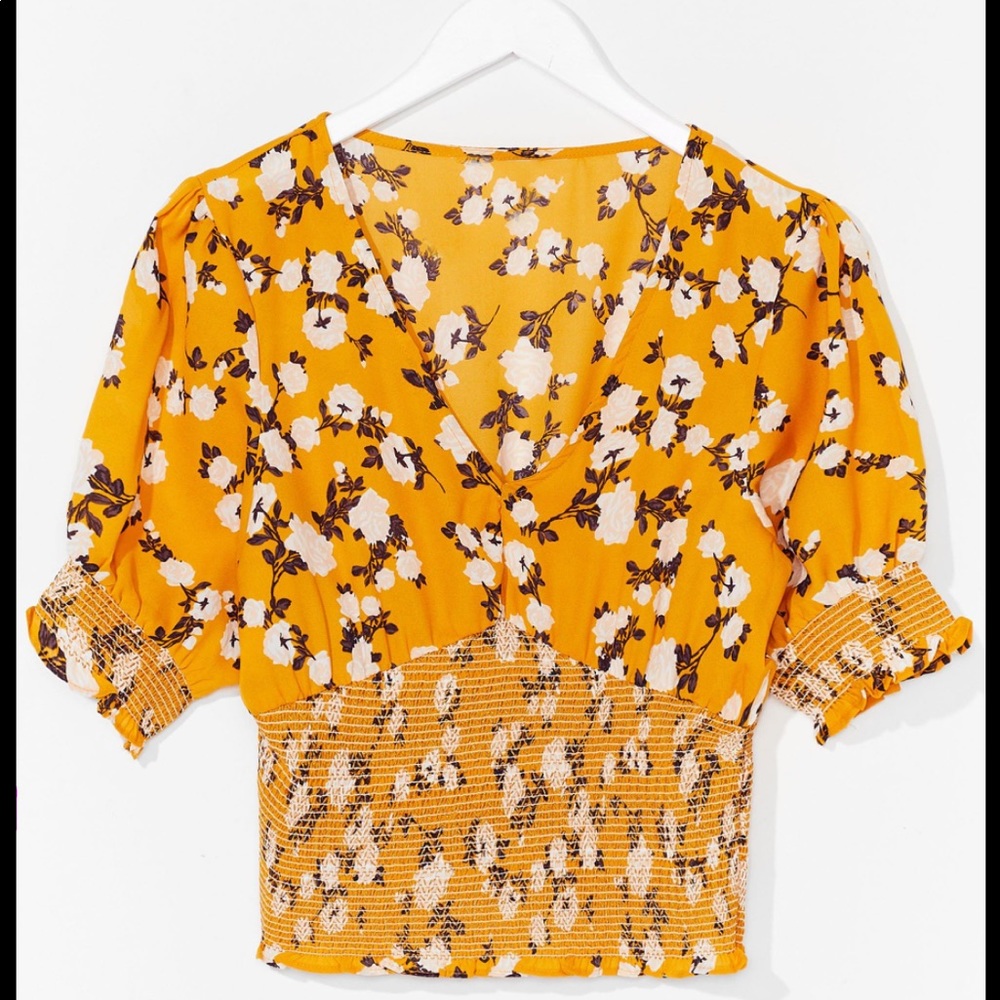 Oh That’s Bud News Floral Crop Top